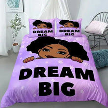 Load image into Gallery viewer, African American Duvet Cover Gilrs Kids Cute Ballet Princess Dancer Bedding Set Double Queen King Size Polyester Qulit Cover Melanated Brown (8284833382636)
