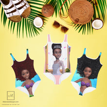 Load image into Gallery viewer, Girls&#39; Swimsuit:  Princess Swimsuit-One-Piece-For toddlers and young Kids Melanated Designs Kids (7543696130284)
